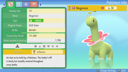 Pokemon Brilliant Diamond and Shining Pearl Meganium 6IV-EV Trained - Pokemon4Ever
