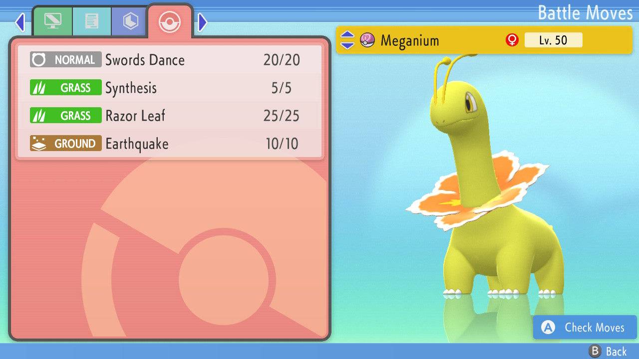Pokemon Brilliant Diamond and Shining Pearl Meganium 6IV-EV Trained - Pokemon4Ever
