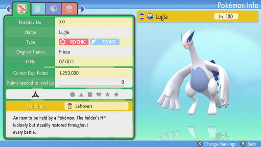 Pokemon Brilliant Diamond and Shining Pearl Lugia 6IV-EV Trained - Pokemon4Ever