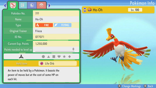 Pokemon Brilliant Diamond and Shining Pearl Ho-Oh 6IV-EV Trained - Pokemon4Ever
