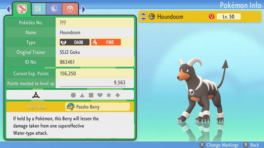 Pokemon Brilliant Diamond and Shining Pearl Houndoom 6IV-EV Trained - Pokemon4Ever