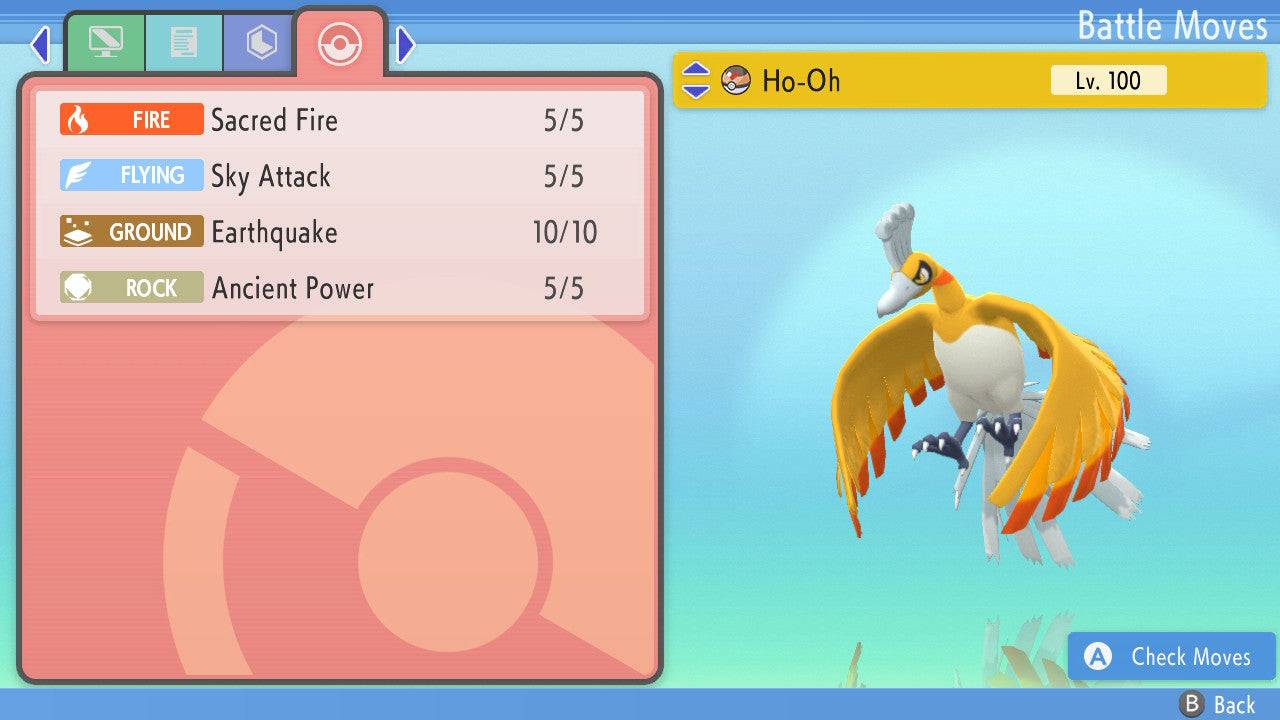Pokemon Brilliant Diamond and Shining Pearl Ho-Oh 6IV-EV Trained - Pokemon4Ever