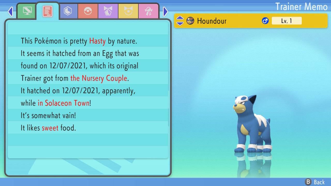 Pokemon Brilliant Diamond and Shining Pearl Houndour 6IV-EV Trained - Pokemon4Ever