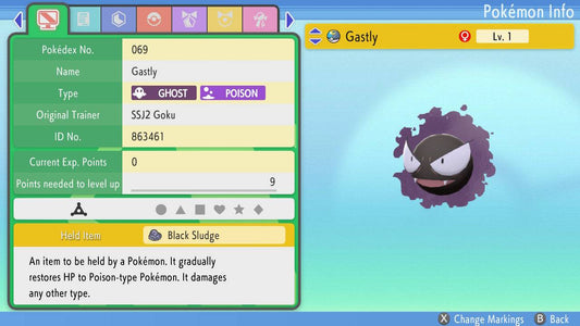 Pokemon Brilliant Diamond and Shining Pearl Gastly 6IV-EV Trained - Pokemon4Ever