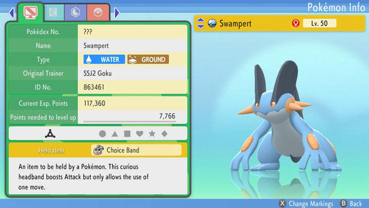 Pokemon Brilliant Diamond and Shining Pearl Swampert 6IV-EV Trained - Pokemon4Ever