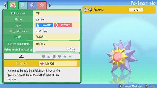 Pokemon Brilliant Diamond and Shining Pearl Starmie 6IV-EV Trained - Pokemon4Ever