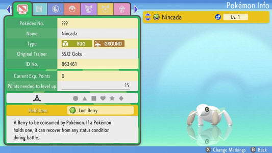 Pokemon Brilliant Diamond and Shining Pearl Nincada 6IV-EV Trained - Pokemon4Ever