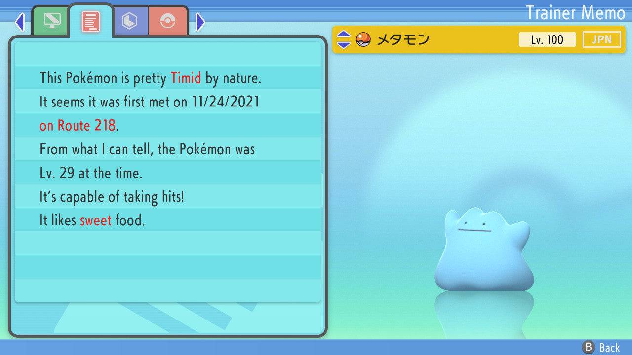 Pokemon Brilliant Diamond and Shining Pearl Shiny Japanese Breeding Ditto 6IV - Pokemon4Ever