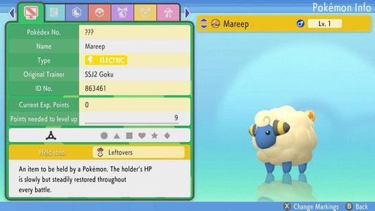 Pokemon Brilliant Diamond and Shining Pearl Mareep 6IV-EV Trained - Pokemon4Ever