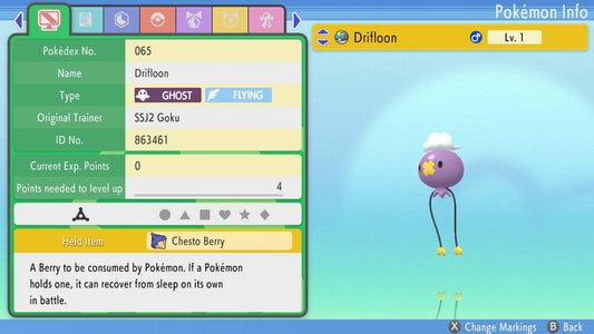 Pokemon Brilliant Diamond and Shining Pearl Drifloon 6IV-EV Trained - Pokemon4Ever