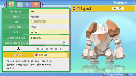 Pokemon Brilliant Diamond and Shining Pearl Regirock 6IV-EV Trained - Pokemon4Ever