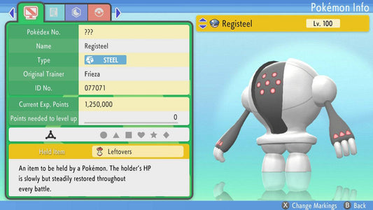 Pokemon Brilliant Diamond and Shining Pearl Registeel 6IV-EV Trained - Pokemon4Ever