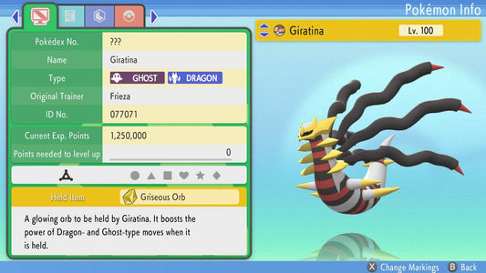 Pokemon Brilliant Diamond and Shining Pearl Giratina-Origin Form 6IV-EV Trained - Pokemon4Ever