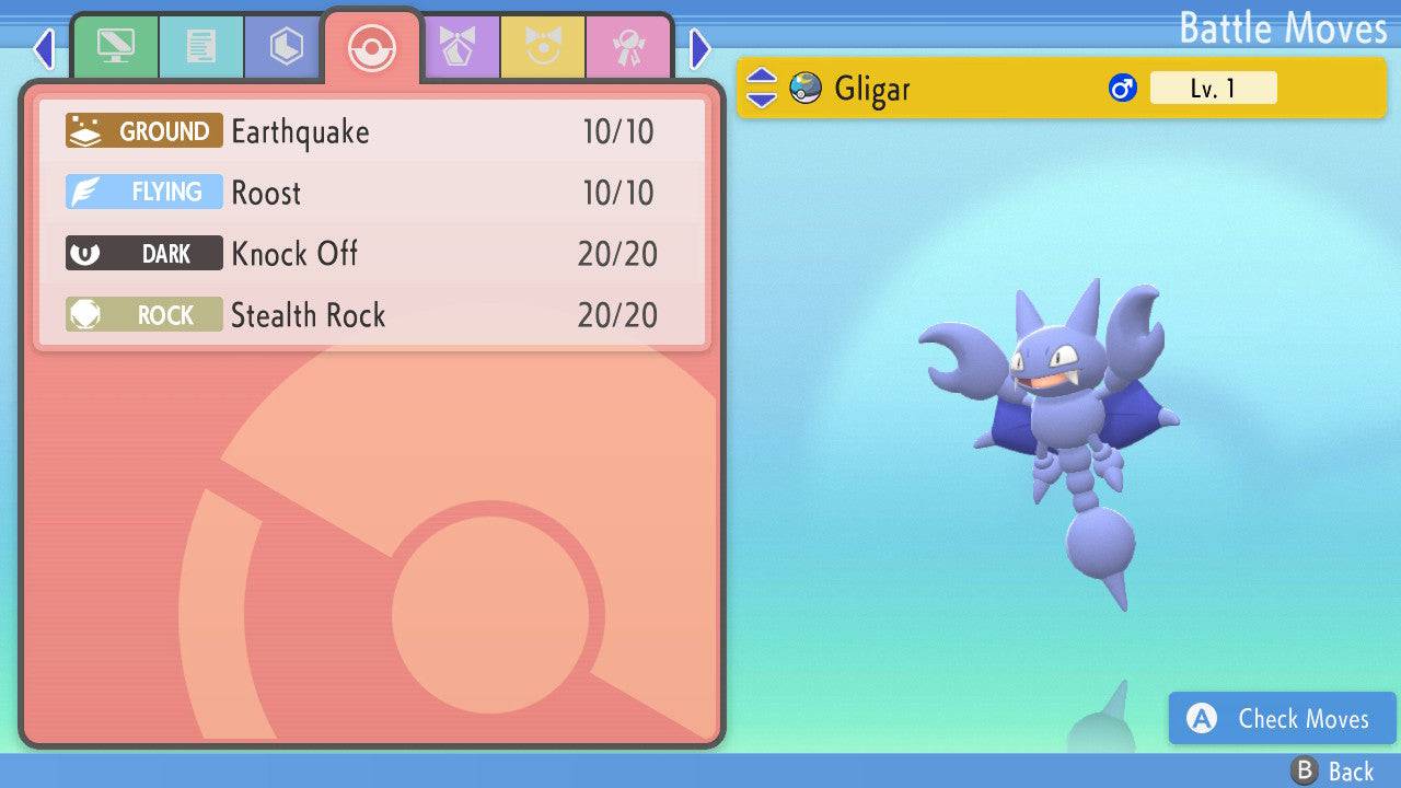 Pokemon Brilliant Diamond and Shining Pearl Gligar 6IV-EV Trained - Pokemon4Ever