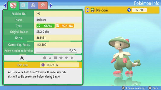 Pokemon Brilliant Diamond and Shining Pearl Breloom 6IV-EV Trained - Pokemon4Ever