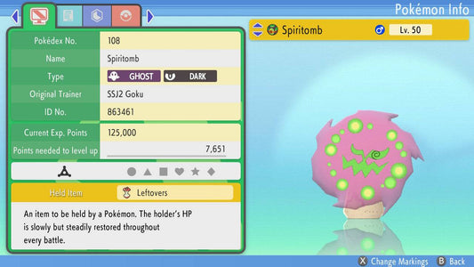 Pokemon Brilliant Diamond and Shining Pearl Spiritomb 6IV-EV Trained - Pokemon4Ever