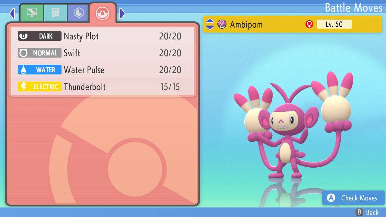 Pokemon Brilliant Diamond and Shining Pearl Ambipom 6IV-EV Trained - Pokemon4Ever