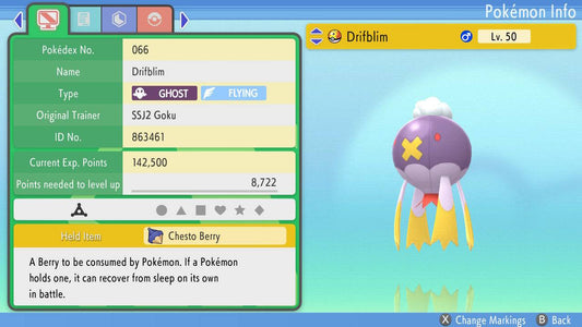Pokemon Brilliant Diamond and Shining Pearl Drifblim 6IV-EV Trained - Pokemon4Ever