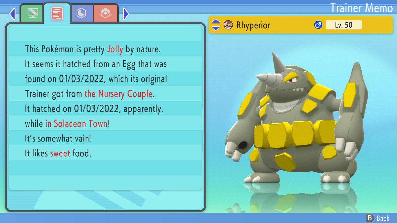 Pokemon Brilliant Diamond and Shining Pearl Rhyperior 6IV-EV Trained - Pokemon4Ever