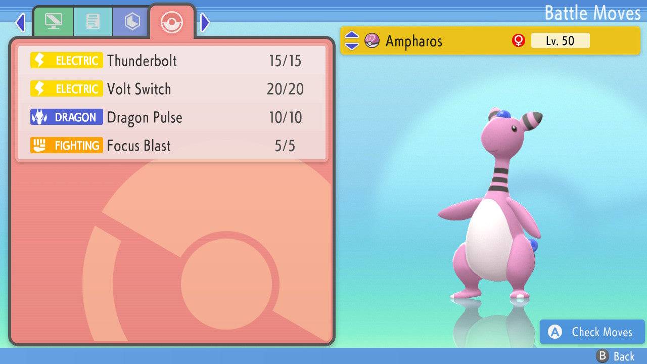 Pokemon Brilliant Diamond and Shining Pearl Ampharos 6IV-EV Trained - Pokemon4Ever