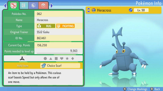 Pokemon Brilliant Diamond and Shining Pearl Heracross 6IV-EV Trained - Pokemon4Ever