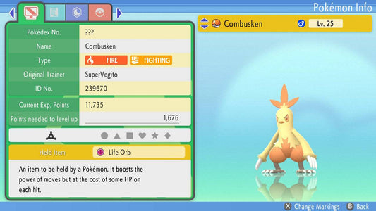 Pokemon Brilliant Diamond and Shining Pearl Hidden Ability Combusken 6IV-EV Trained - Pokemon4Ever