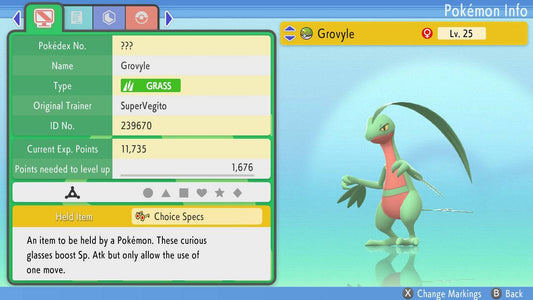 Pokemon Brilliant Diamond and Shining Pearl Hidden Ability Grovyle 6IV-EV Trained - Pokemon4Ever