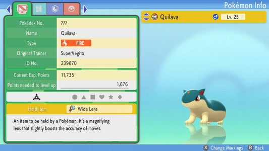 Pokemon Brilliant Diamond and Shining Pearl Hidden Ability Quilava 6IV-EV Trained - Pokemon4Ever