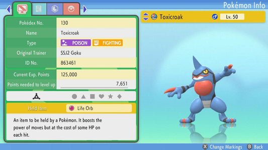 Pokemon Brilliant Diamond and Shining Pearl Toxicroak 6IV-EV Trained - Pokemon4Ever