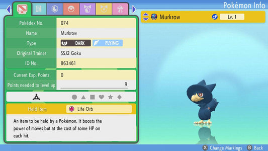 Pokemon Brilliant Diamond and Shining Pearl Murkrow 6IV-EV Trained - Pokemon4Ever