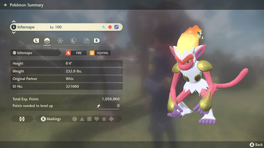 Pokemon Legends: Arceus Shiny Alpha Infernape Max Effort Levels 6IV-EV Trained - Pokemon4Ever