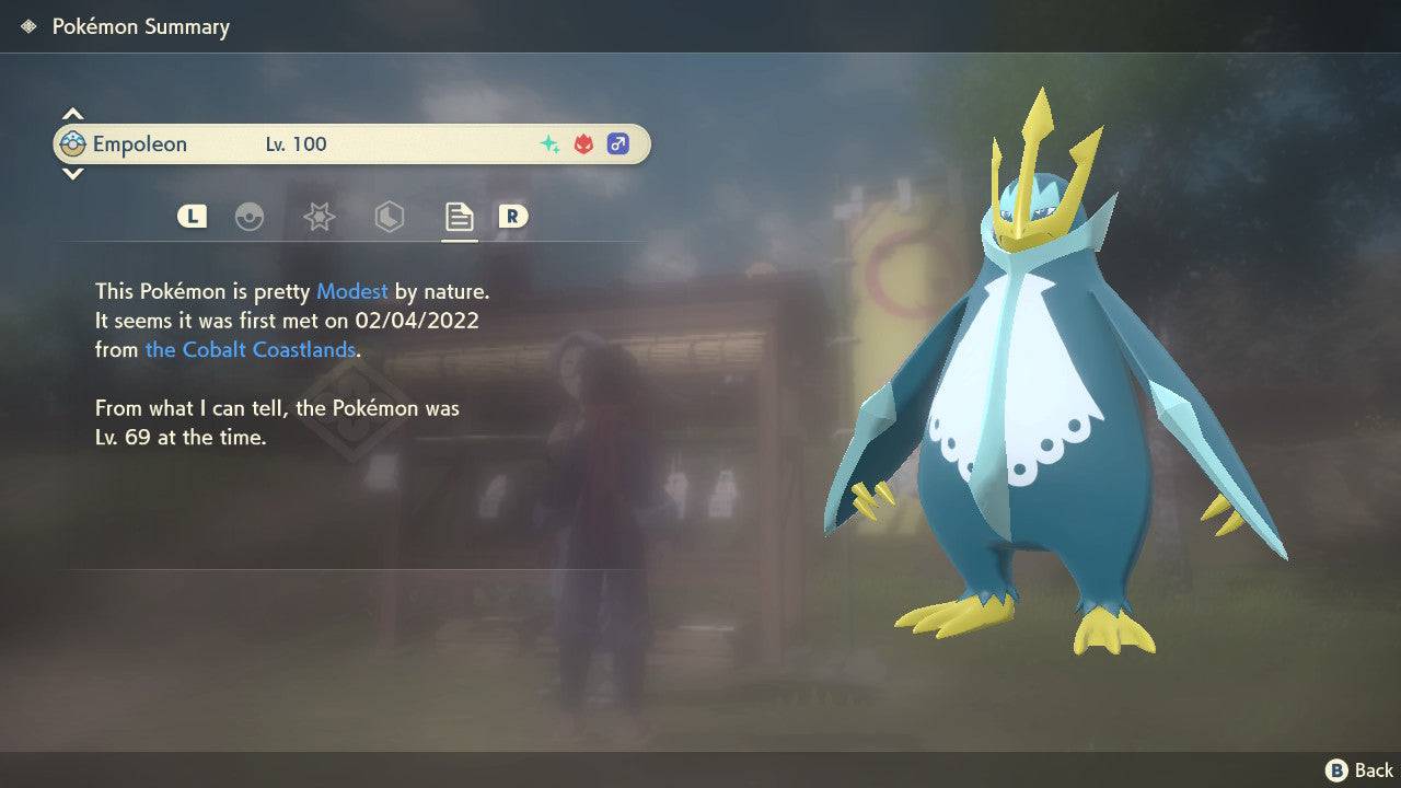 Pokemon Legends Arceus Shiny Alpha Empoleon Max Effort Levels 6IV-EV Trained - Pokemon4Ever