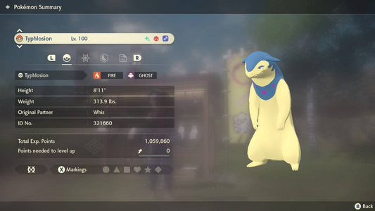 Pokemon Legends: Arceus Shiny Alpha Hisuian Typhlosion Max Effort Levels 6IV-EV Trained - Pokemon4Ever