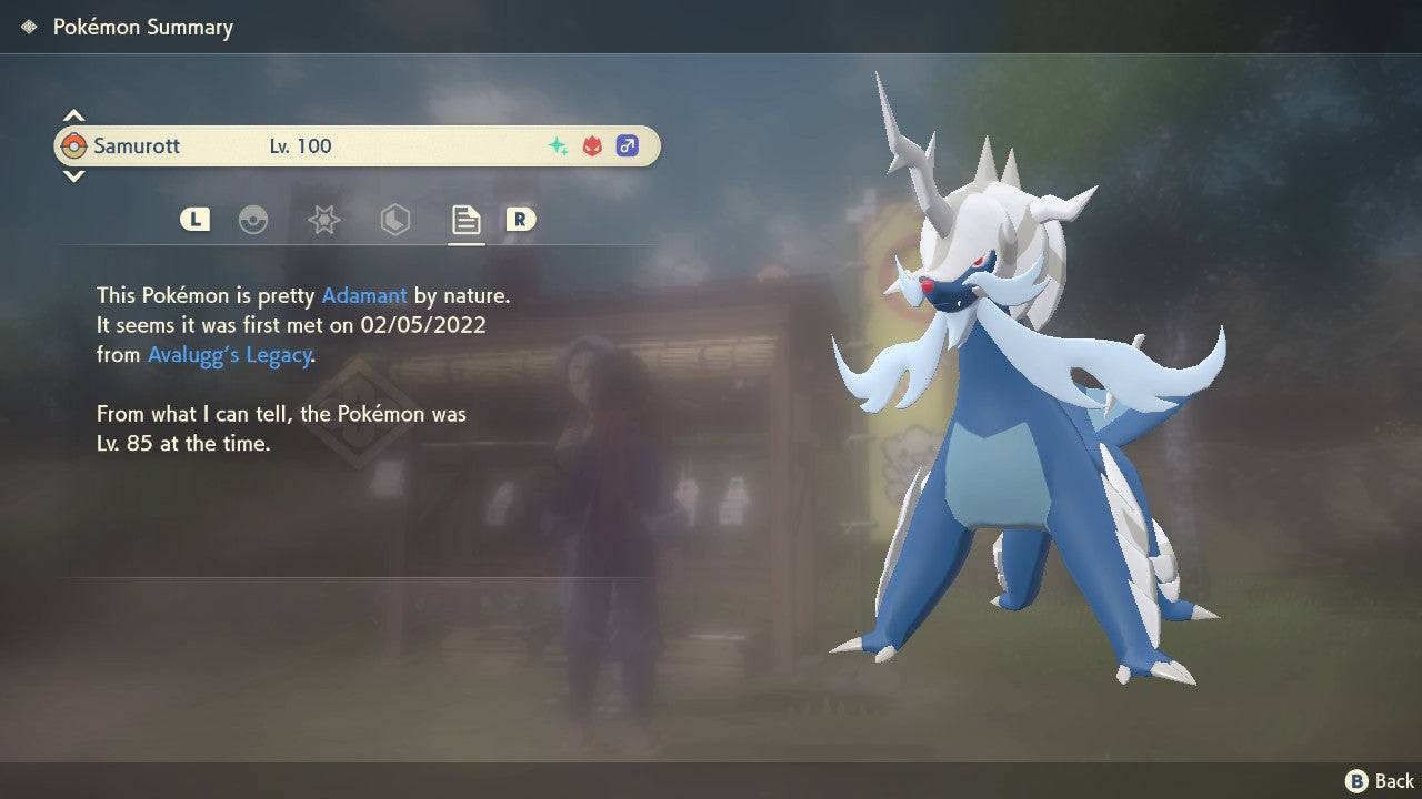 Pokemon Legends: Arceus Shiny Alpha Hisuian Samurott Max Effort Levels 6IV-EV Trained - Pokemon4Ever