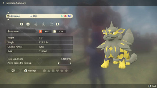 Pokemon Legends: Arceus Shiny Alpha Hisuian Arcanine Max Effort Levels 6IV-EV Trained - Pokemon4Ever