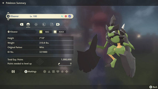 Pokemon Legends: Arceus Shiny Alpha Kleavor Max Effort Levels 6IV-EV Trained - Pokemon4Ever