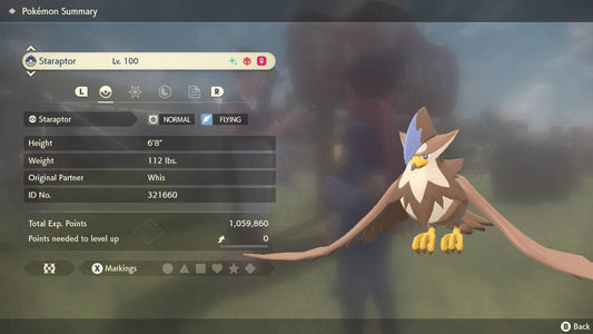 Pokemon Legends: Arceus Shiny Alpha Staraptor Max Effort Levels 6IV-EV Trained - Pokemon4Ever