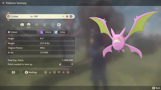 Pokemon Legends Arceus Shiny Alpha Crobat Max Effort Levels 6IV-EV Trained - Pokemon4Ever