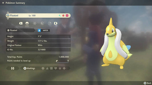 Pokemon Legends Arceus Shiny Alpha Floatzel Max Effort Levels 6IV-EV Trained - Pokemon4Ever