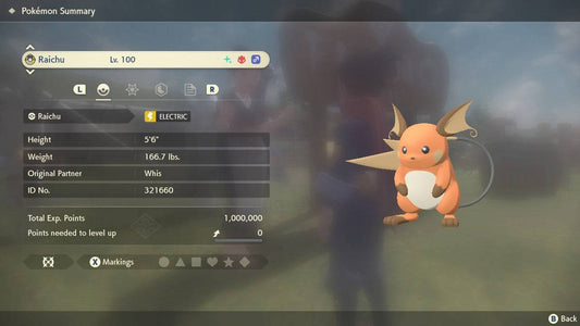 Pokemon Legends: Arceus Shiny Alpha Raichu Max Effort Levels 6IV-EV Trained - Pokemon4Ever