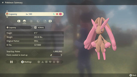 Pokemon Legends: Arceus Shiny Alpha Lopunny Max Effort Levels 6IV-EV Trained - Pokemon4Ever