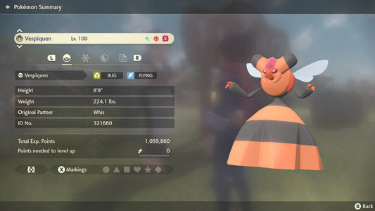 Pokemon Legends: Arceus Shiny Alpha Vespiquen Max Effort Levels 6IV-EV Trained - Pokemon4Ever