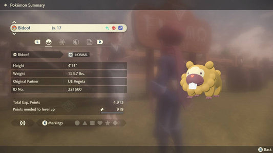 Pokemon Legends Arceus Shiny Alpha Bidoof Max Effort Levels 6IV-EV Trained - Pokemon4Ever