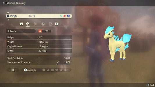 Pokemon Legends: Arceus Shiny Alpha Ponyta Max Effort Levels 6IV-EV Trained - Pokemon4Ever