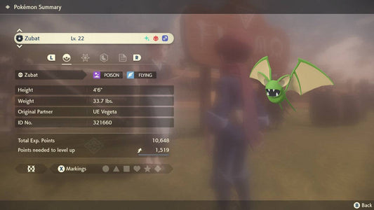 Pokemon Legends: Arceus Shiny Alpha Zubat Max Effort Levels 6IV-EV Trained - Pokemon4Ever