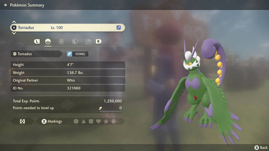 Pokemon Legends Arceus Tornadus-Therian Max Effort Levels 6IV-EV Trained - Pokemon4Ever