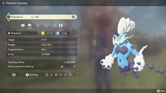 Pokemon Legends: Arceus Thundurus-Therian Max Effort Levels 6IV-EV Trained - Pokemon4Ever