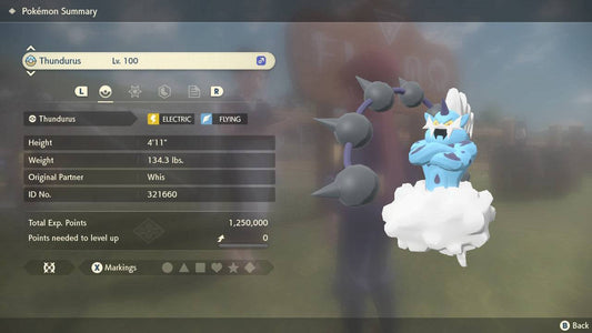 Pokemon Legends: Arceus Thundurus-Incarnate Max Effort Levels 6IV-EV Trained - Pokemon4Ever