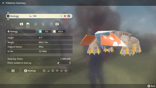 Pokemon Legends: Arceus Shiny Alpha Hisuian Avalugg Max Effort Levels 6IV-EV Trained - Pokemon4Ever