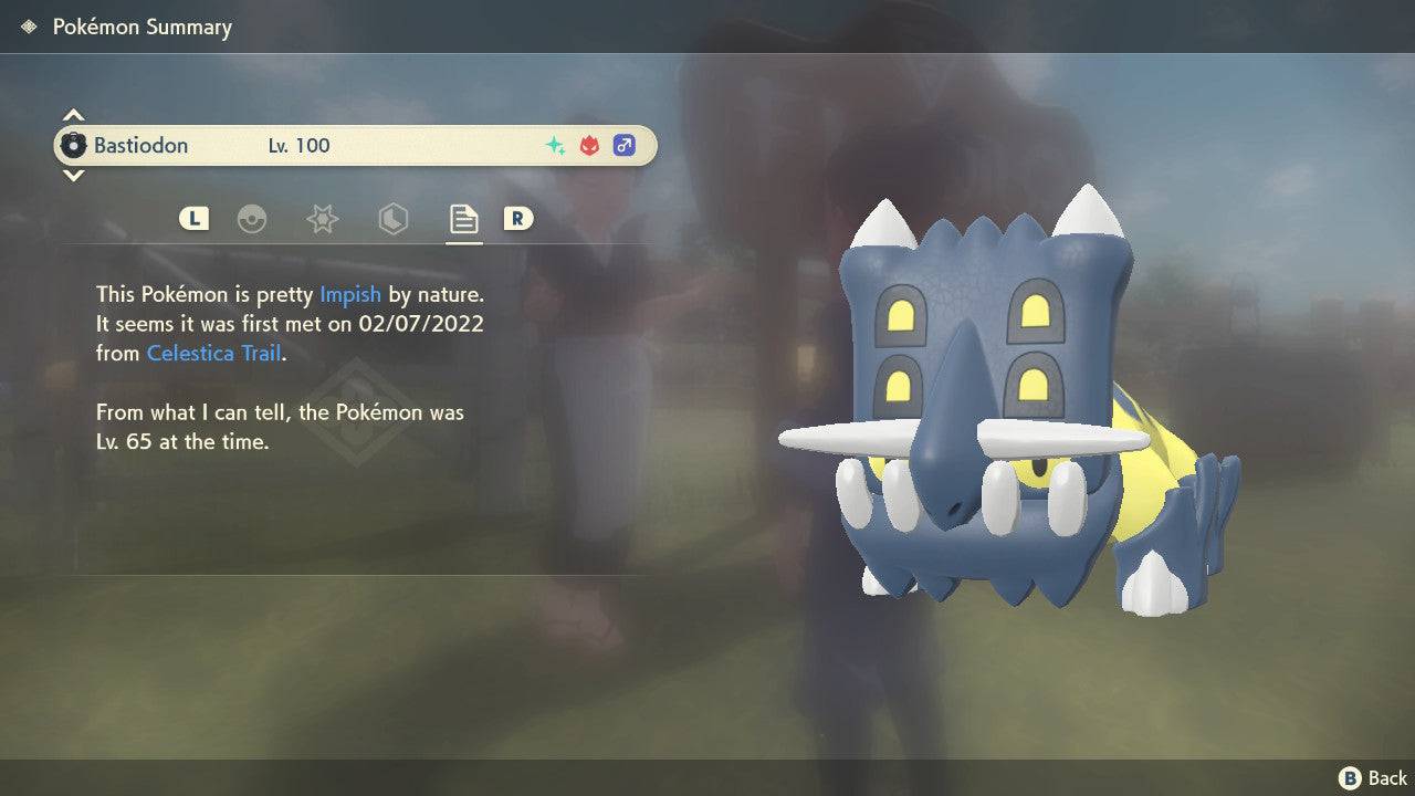 Pokemon Legends Arceus Shiny Alpha Bastiodon Max Effort Levels 6IV-EV Trained - Pokemon4Ever